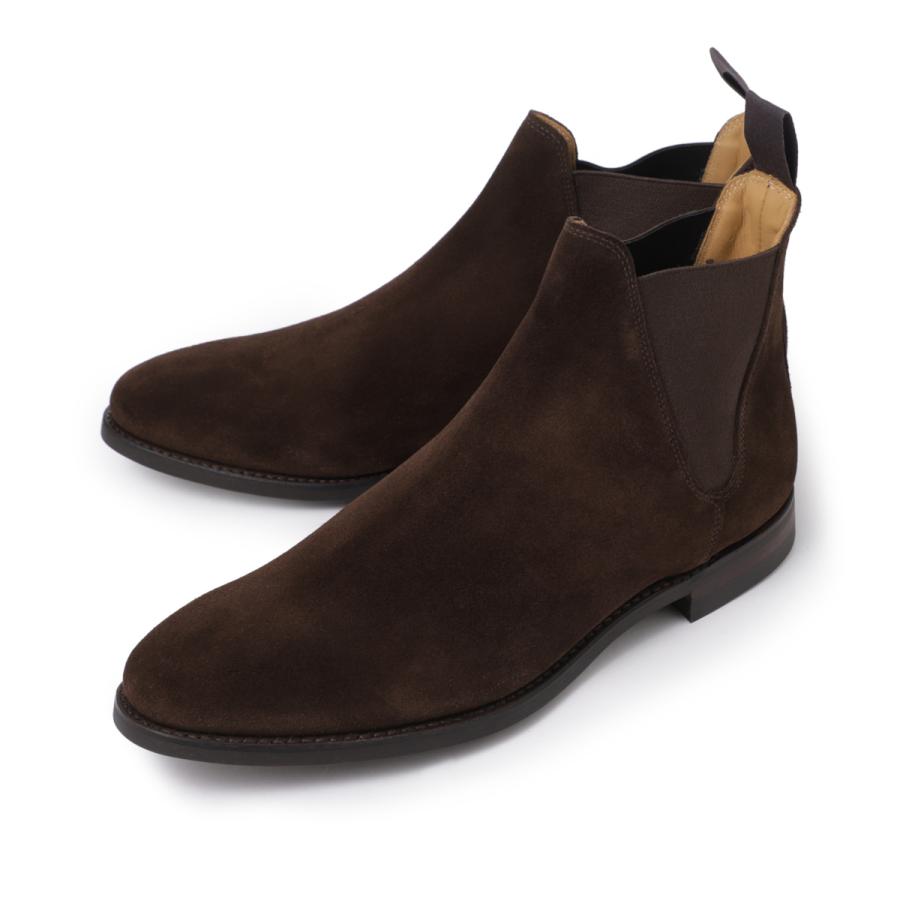 クロケット&ジョーンズ CROCKETT&JONES サイドゴアブーツ CHELSEA 8 E ラスト 341 大きいサイズあり ブラウン メンズ chelsea8-suede-darkbrownの画像