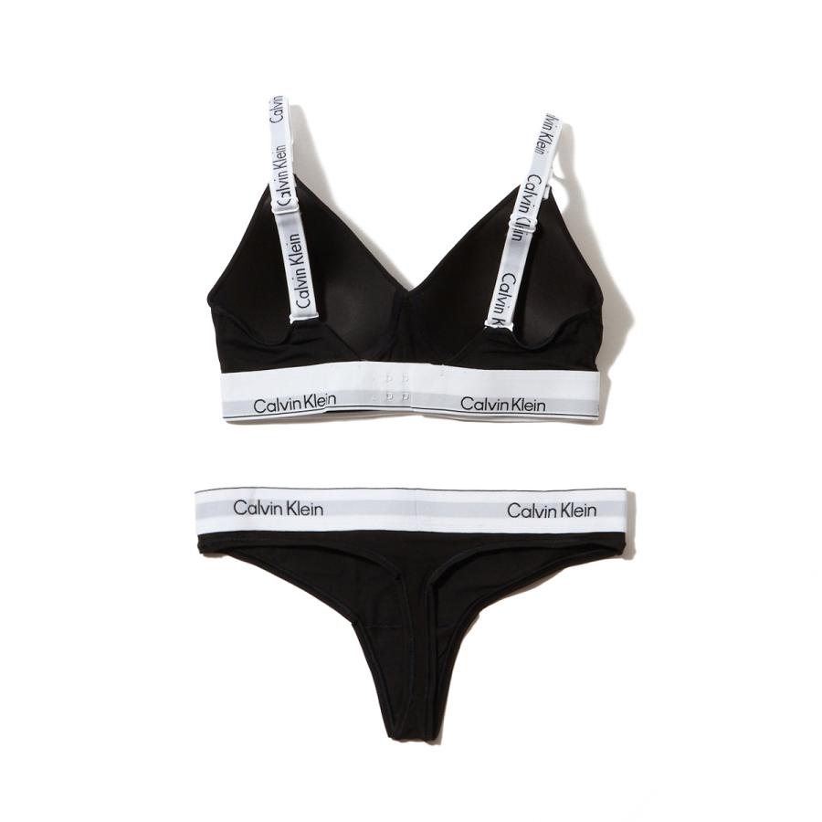 Calvin Klein（カルバン・クライン） ブラ&ショーツ 上下セット ICON COTTON MODAL ブラック レディース ...