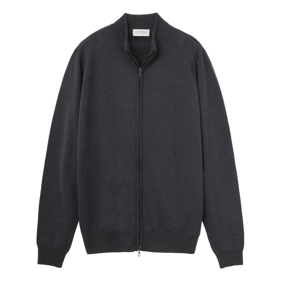 ☆ジョンスメドレー ジップアップ コットン ニット パーカー 黒 イングランド製 ☆ジョンスメドレー ジップアップ コットン ニット パーカー 黒