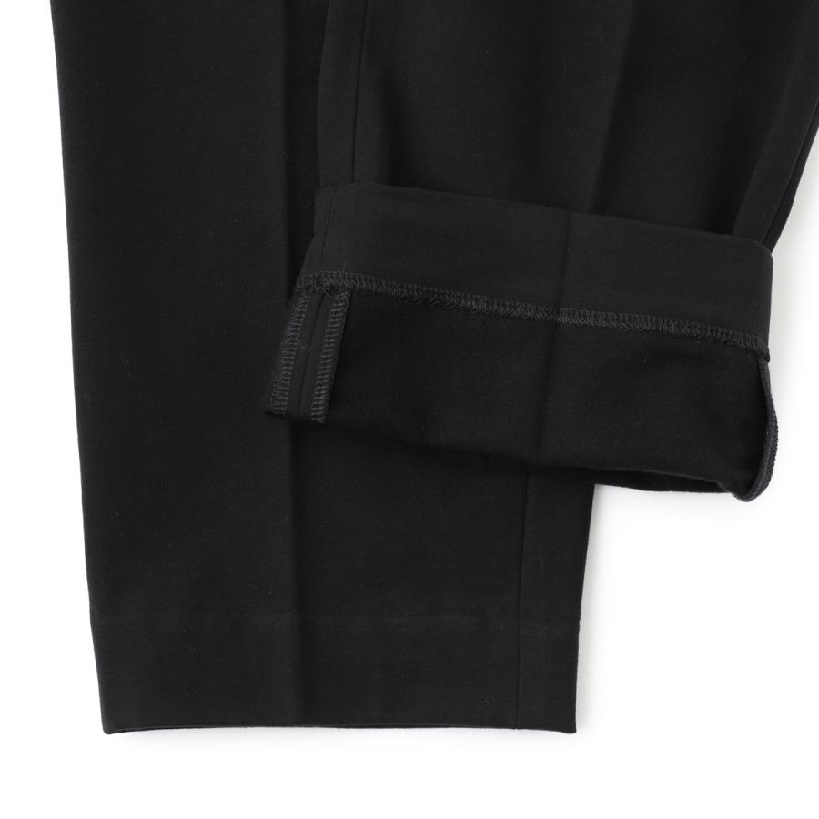 チルコロ CIRCOLO 1901 ワンプリーツ スラックス LIGHT FLEECE CASHMERE TOUCH ブラック メンズ cn4928-001の画像