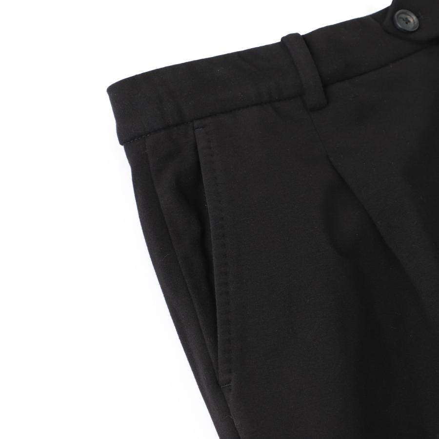 チルコロ CIRCOLO 1901 ワンプリーツ スラックス LIGHT FLEECE CASHMERE TOUCH ブラック メンズ cn4928-001の画像