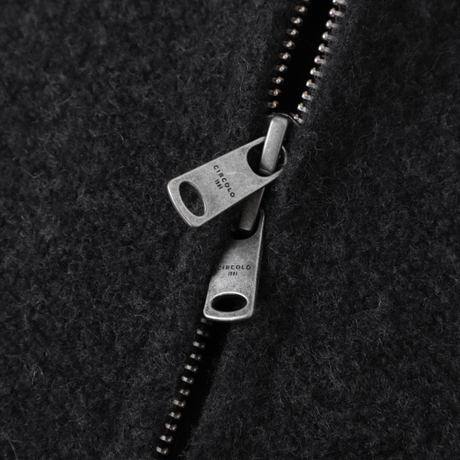 チルコロ CIRCOLO 1901 ジップアップジャケット JERSEY BOUCLE WOOL BLEND ボンバージャケット ブラック メンズ cn5135-101fの画像