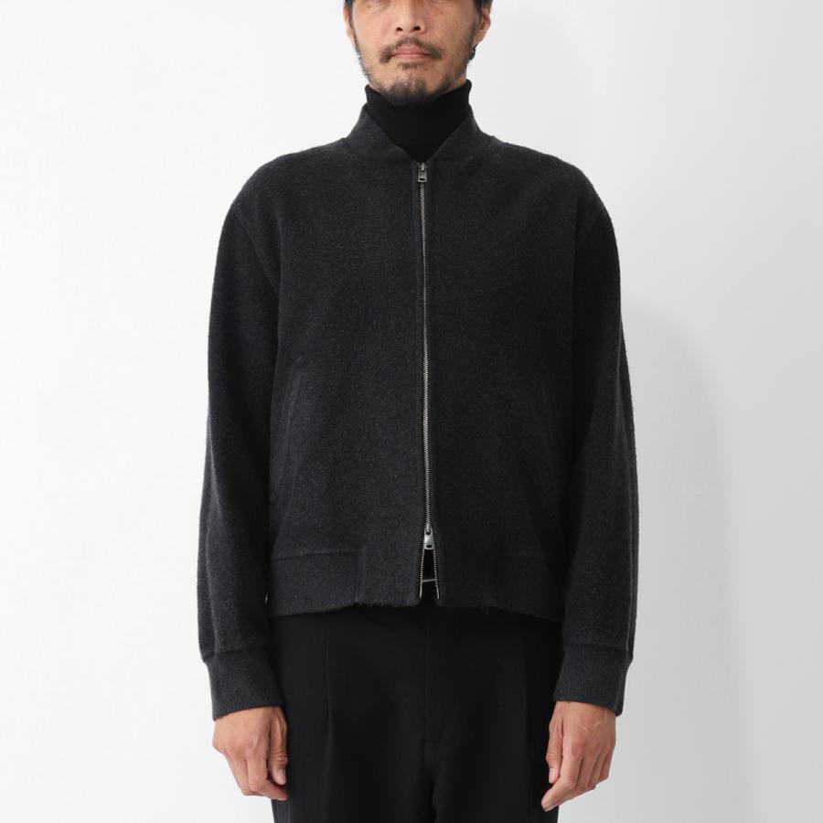 チルコロ CIRCOLO 1901 ジップアップジャケット JERSEY BOUCLE WOOL BLEND ボンバージャケット ブラック メンズ cn5135-101fの画像