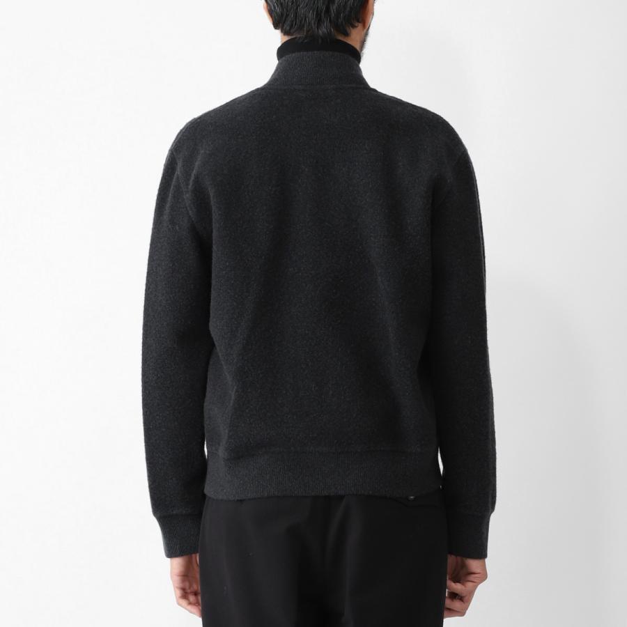 チルコロ CIRCOLO 1901 ジップアップジャケット JERSEY BOUCLE WOOL BLEND ボンバージャケット ブラック メンズ cn5135-101fの画像