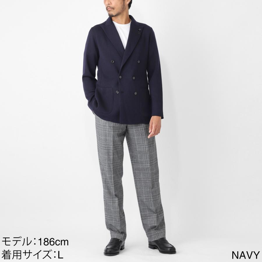 LARDINI（ラルディーニ） ダブルブレスト ニットジャケット ブルー