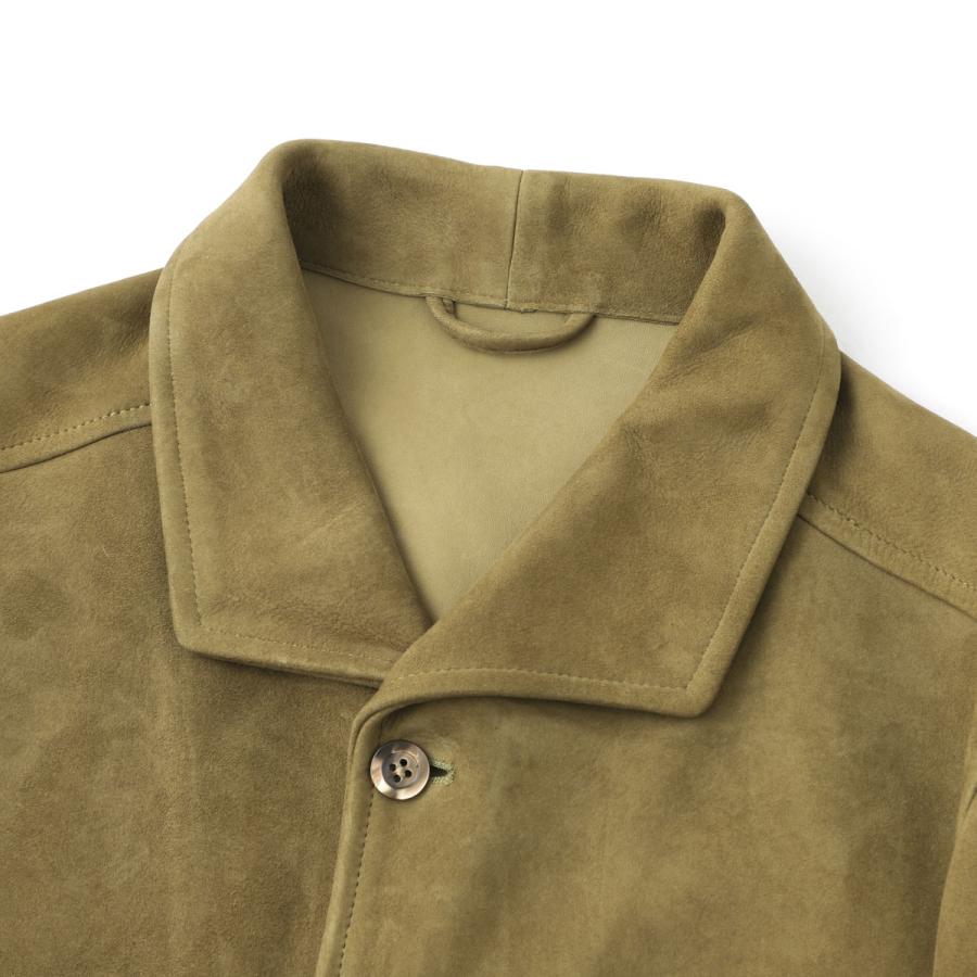 エンメティ EMMETI レザージャケット COLE カーコート ワークジャケット 大きいサイズあり ブラウン メンズ cole-lambskin-suede-lightsalviaの画像