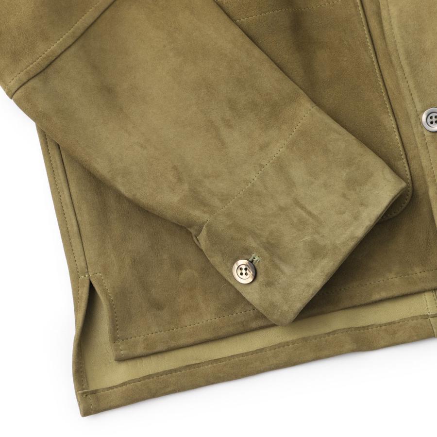 エンメティ EMMETI レザージャケット COLE カーコート ワークジャケット 大きいサイズあり ブラウン メンズ cole-lambskin-suede-lightsalviaの画像