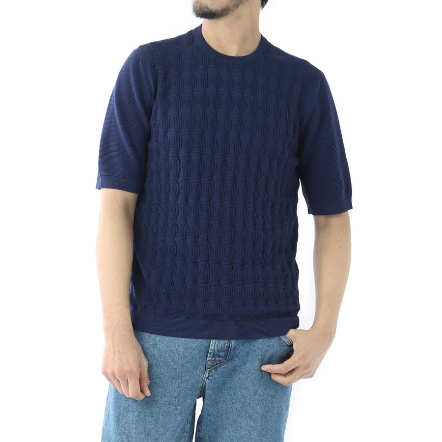 クルチアーニ Cruciani クルーネック 半袖ニット ブルー メンズ Cu 186sr Cu モダンブルーyahoo 店 通販 Yahoo ショッピング