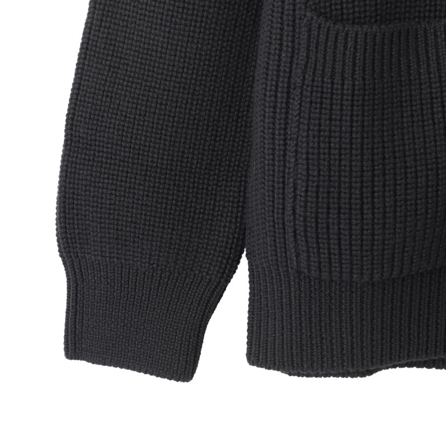 美品 DRUMOHR スタンドカラー メリノウール カーディガン 44 ブラック d5m419pnl03.jpg