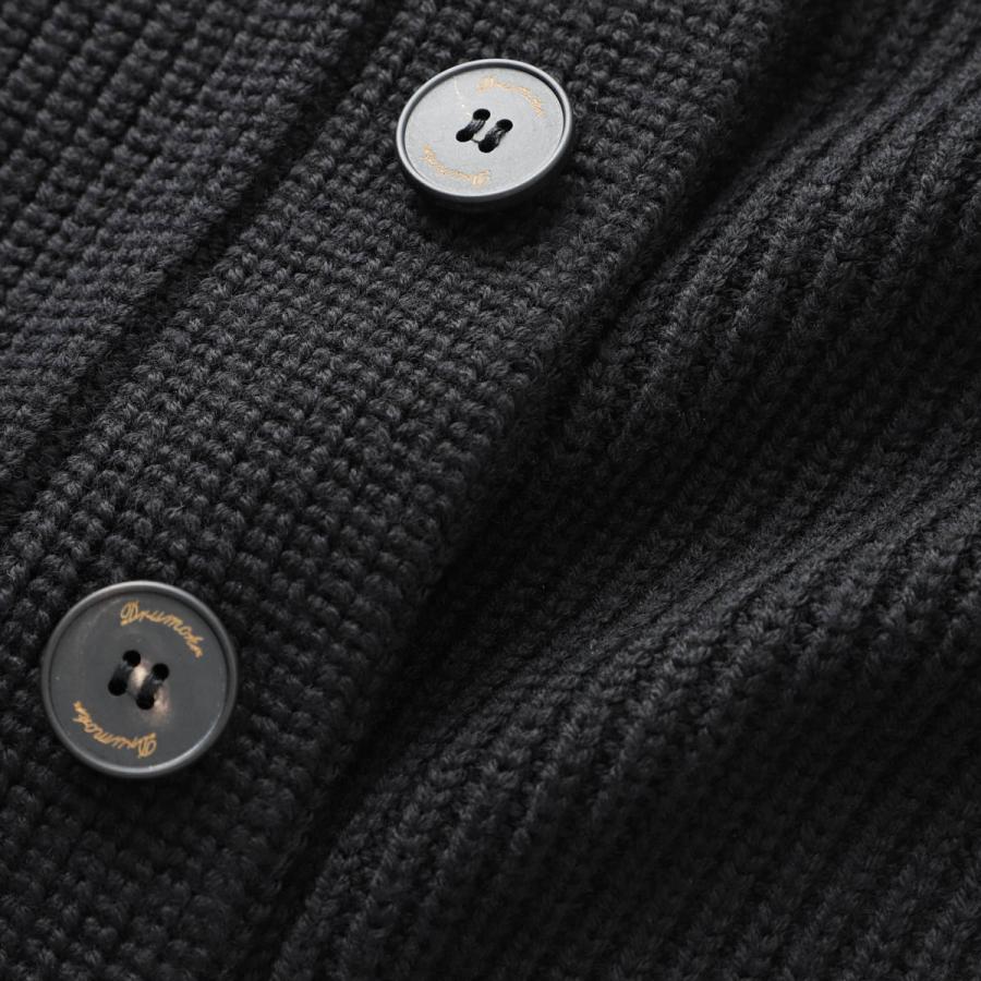 美品 DRUMOHR スタンドカラー メリノウール カーディガン 44 ブラック DRUMOHR（ドルモア） カーディガン CARDIGAN COLLO A SCIALLE ML