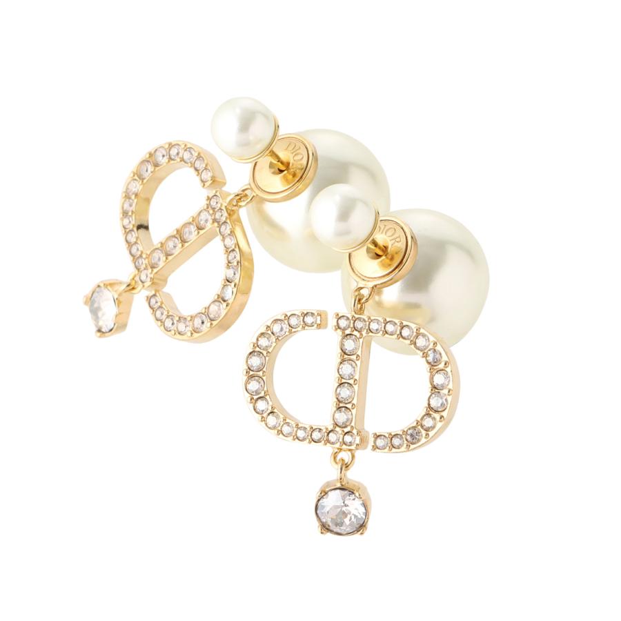Dior Tribales ピアス Gold/ホワイトクリスタル E3364WOMCY_D03S Dior Tribales Earrings Gold-Finish Metal, White Resin Pearls