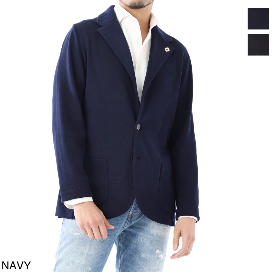 ラルディーニ 抱き締め LARDINI コットン×リネン 2つボタン 