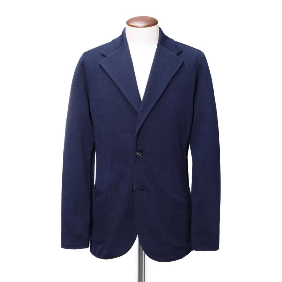 <24ss 極美品>LARDINI ネイビー ダブル ニットジャケットM相当 LARDINI（ラルディーニ） LARDINI 2つボタン ニットジャケット メンズ