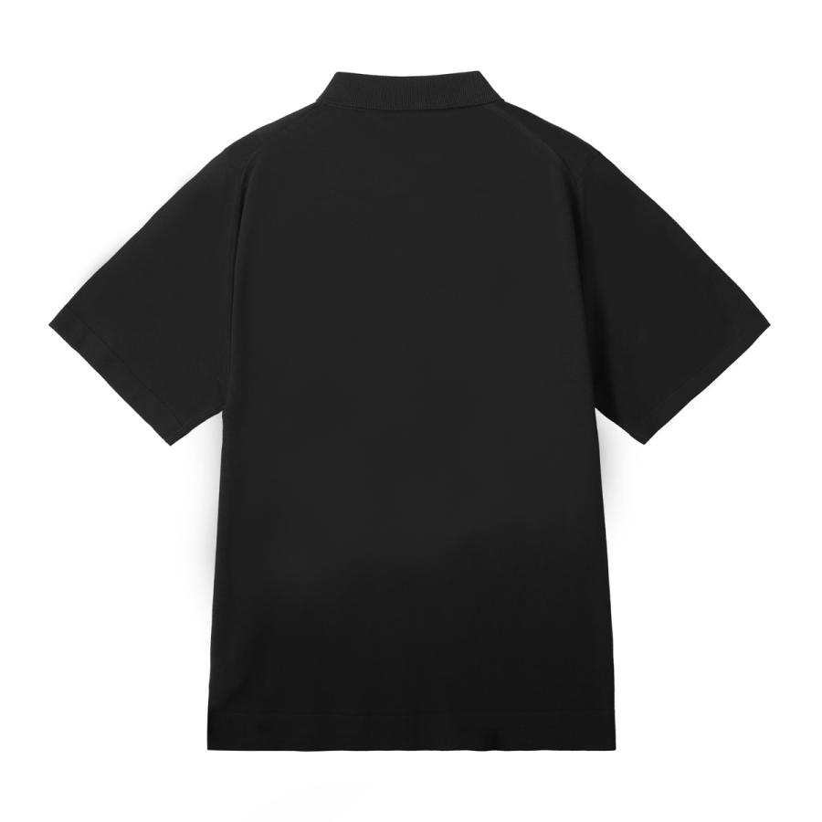 JOHN SMEDLEY 半袖ニット コットン メリノウール ブラック M JOHN SMEDLEY（ジョンスメドレー） 半袖ニットシャツ FOLKE フォルケ