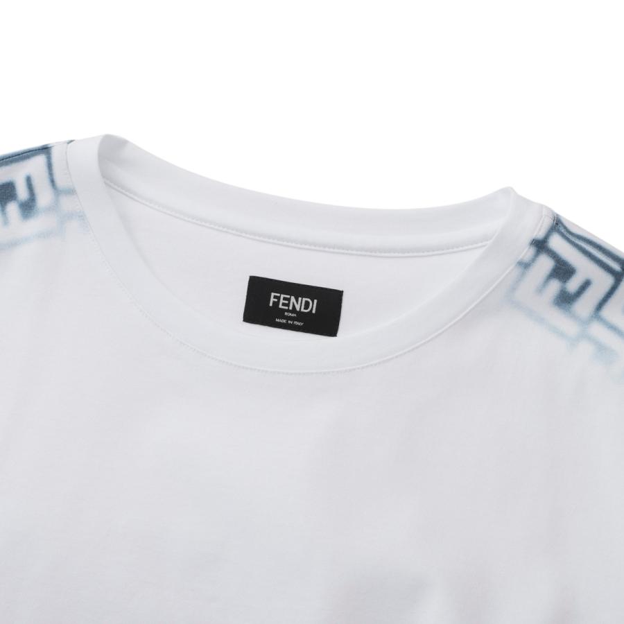 フェンディ FENDI クルーネック半袖Tシャツ ホワイト メンズ fy0894 