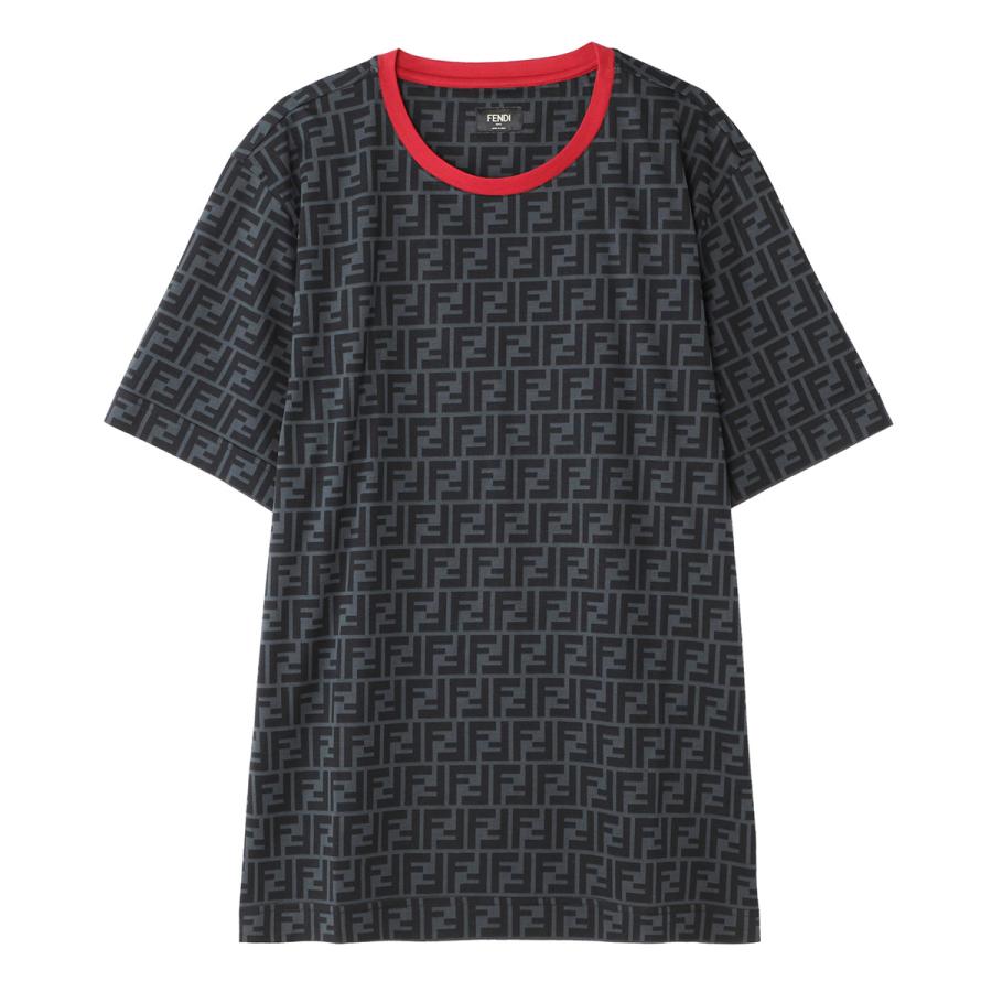 FENDI 黒 Tシャツ カラーストライプ付き FENDI 黒 Tシャツ カラーストライプ付き T-Shirt Cotton Black