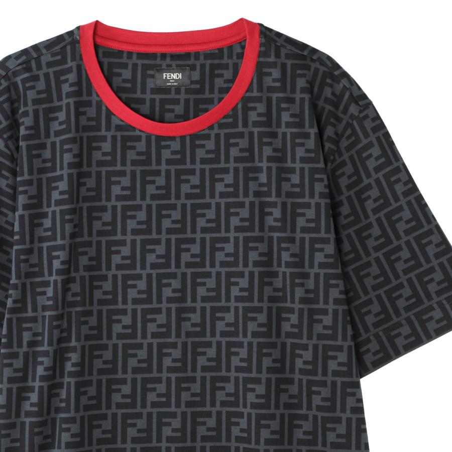 FENDI フェンディ クルーネックTシャツ ブラック メンズ fy0936
