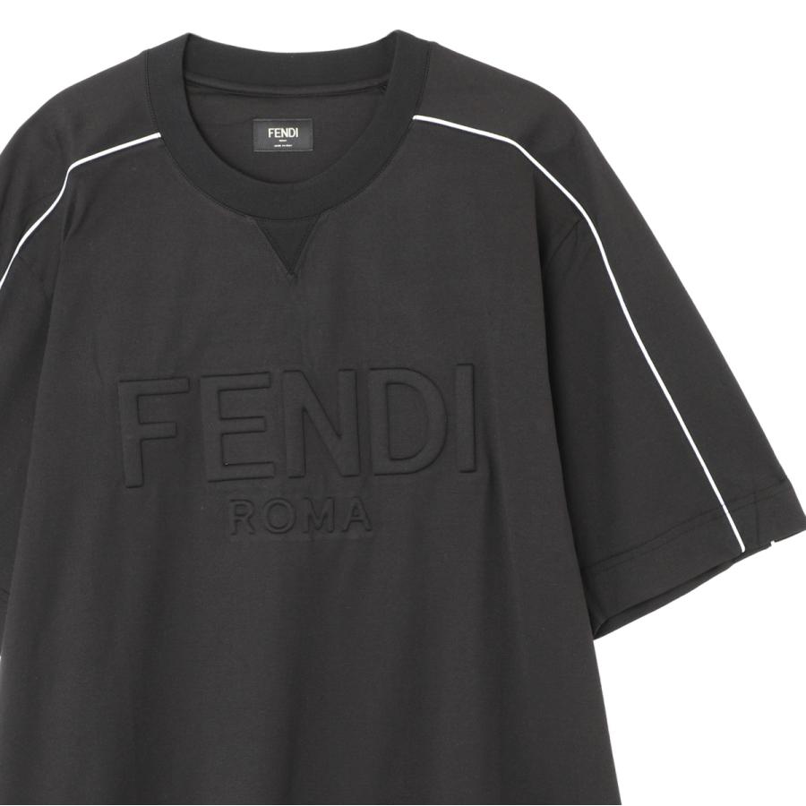 FENDI フェンディ クルーネックTシャツ ブラック メンズ fy1100