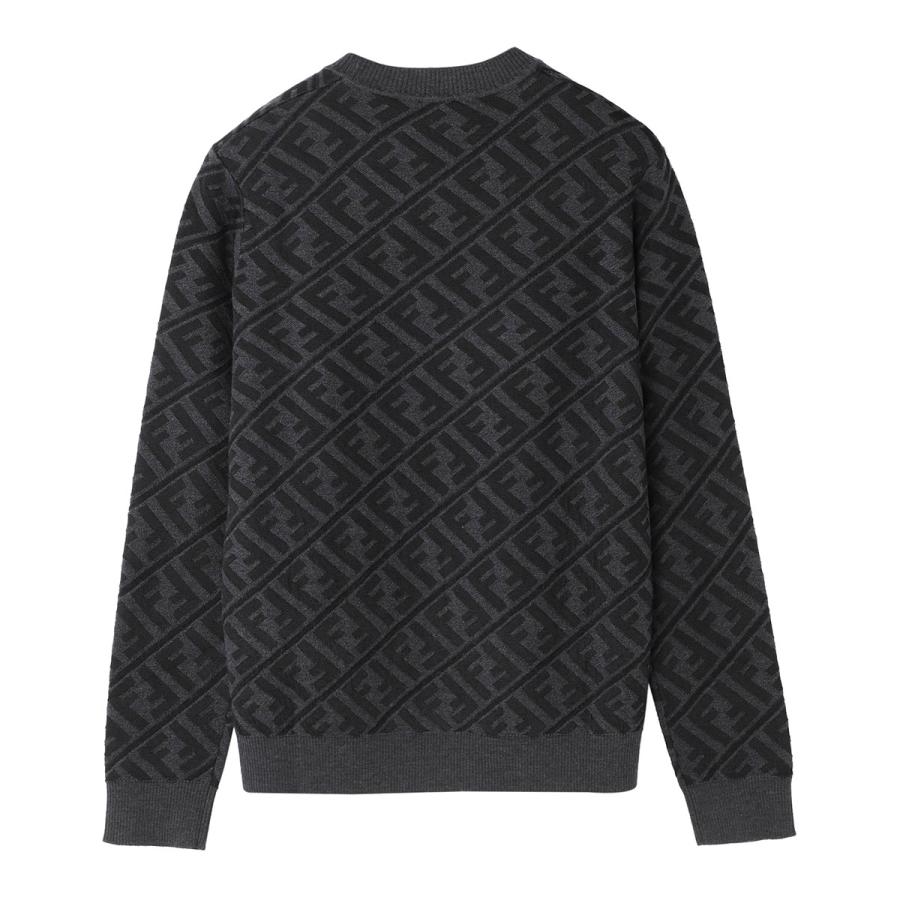 FENDI カシミヤシルクニット Vネック ネイビー ロゴプレート FENDI カシミヤシルクニット Vネック ネイビー ロゴプレート