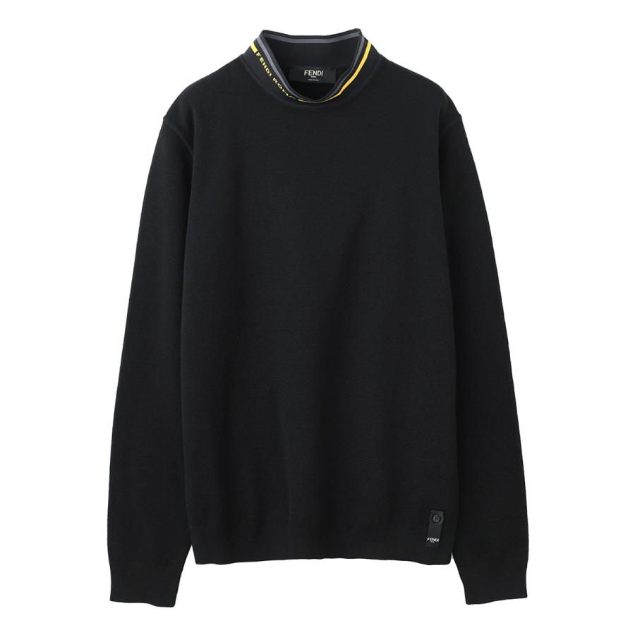 FENDI ニットセーター 46 FENDI フェンディ ニット セーター メンズ 46 ブラック FF ウール