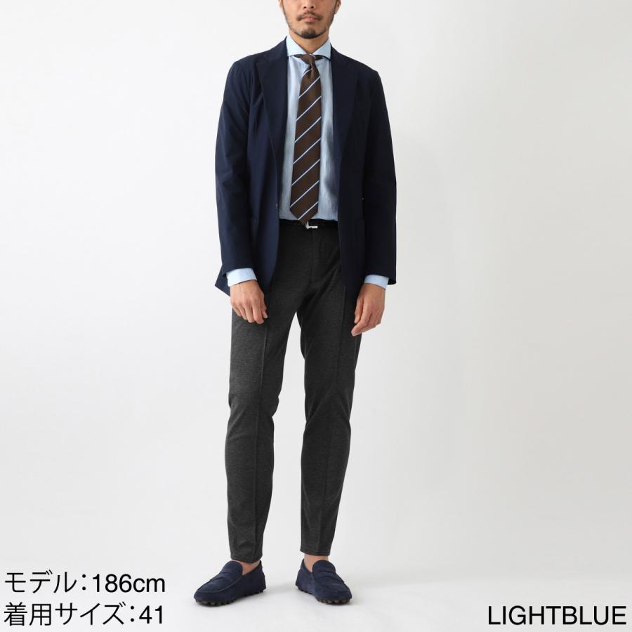 デイス DASE ホリゾンタルカラー リネンシャツ メンズ : モダンブルー