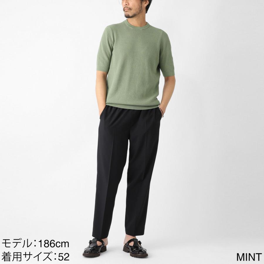 フィリッポ デ ローレンティス FILIPPO DE LAURENTIIS クルーネック 半袖ニット CREWNECK SWEATER SS CREPE COTTON クレープコットン 大きいサイズあり メンズの画像