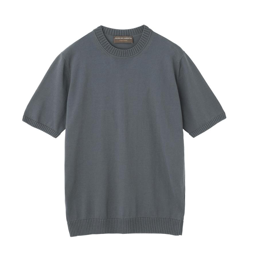 フィリッポ デ ローレンティス FILIPPO DE LAURENTIIS クルーネック 半袖ニット CREWNECK SWEATER SS CREPE COTTON クレープコットン 大きいサイズあり メンズの画像