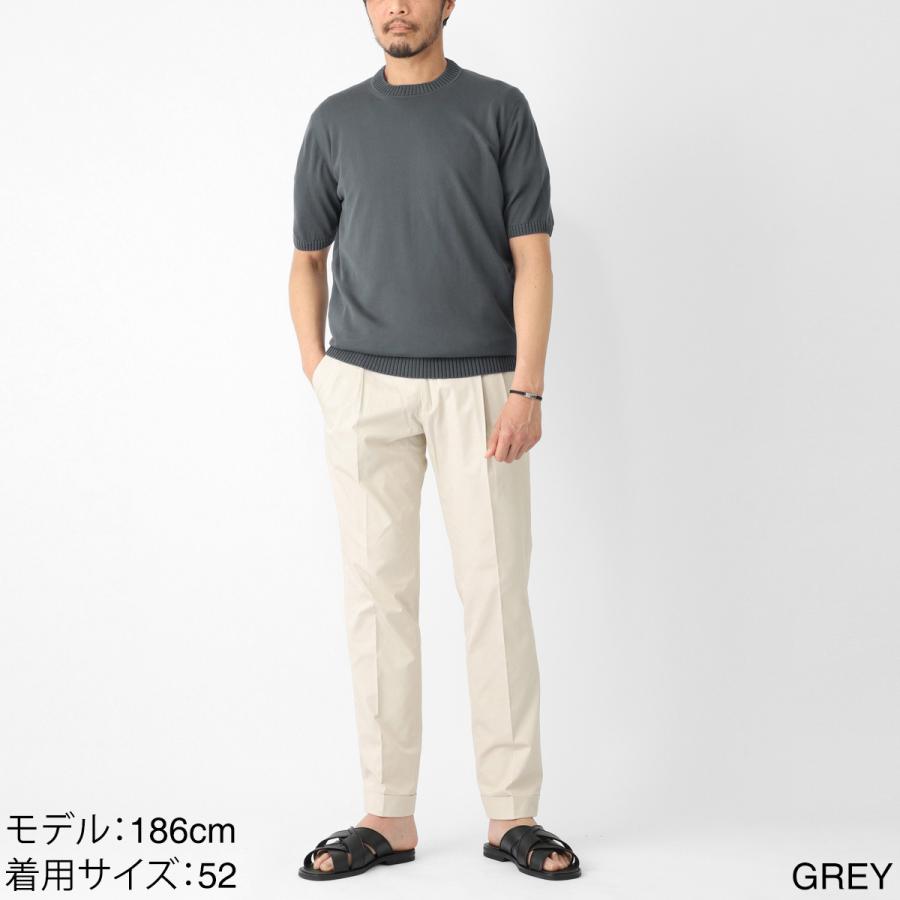 フィリッポ デ ローレンティス FILIPPO DE LAURENTIIS クルーネック 半袖ニット CREWNECK SWEATER SS CREPE COTTON クレープコットン 大きいサイズあり メンズの画像