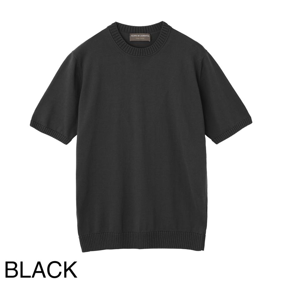 フィリッポ デ ローレンティス FILIPPO DE LAURENTIIS クルーネック 半袖ニット CREWNECK SWEATER SS CREPE COTTON クレープコットン 大きいサイズあり メンズの画像