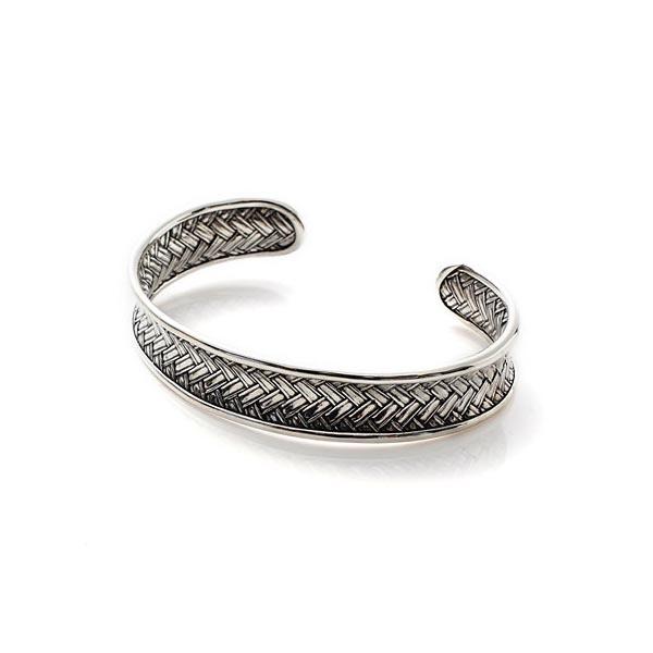 ガーデル GARDEL バングル WEAVING BRACELET ブレスレット シルバー メンズ gdb-062-sv-svの画像
