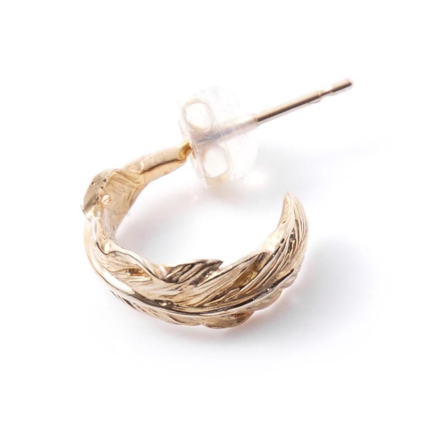 ガーデル GARDEL 片耳ピアス NATURAL FEATHER PIRCE ゴールド メンズ レディース GDE-050 K18YGの画像