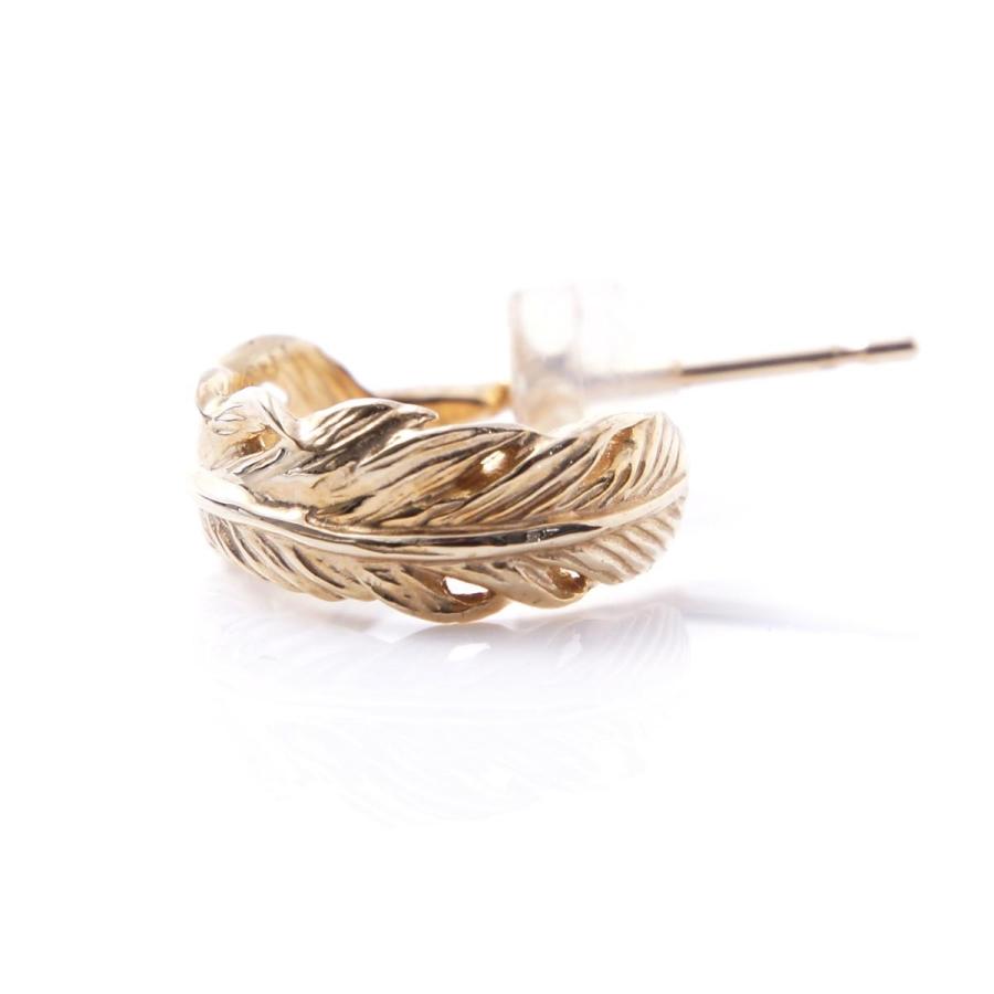 ガーデル GARDEL 片耳ピアス NATURAL FEATHER PIRCE ゴールド メンズ レディース GDE-050 K18YGの画像