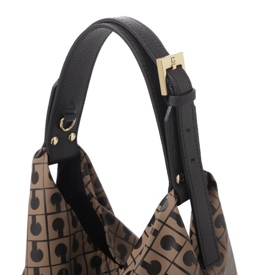 美品 ゲラルディーニ ソフティ ショルダーバッグ ダブルポケット 黒 金色ロゴ GHERARDINI（ゲラルディーニ） ショルダーバッグ GHERARDINI SOFTY