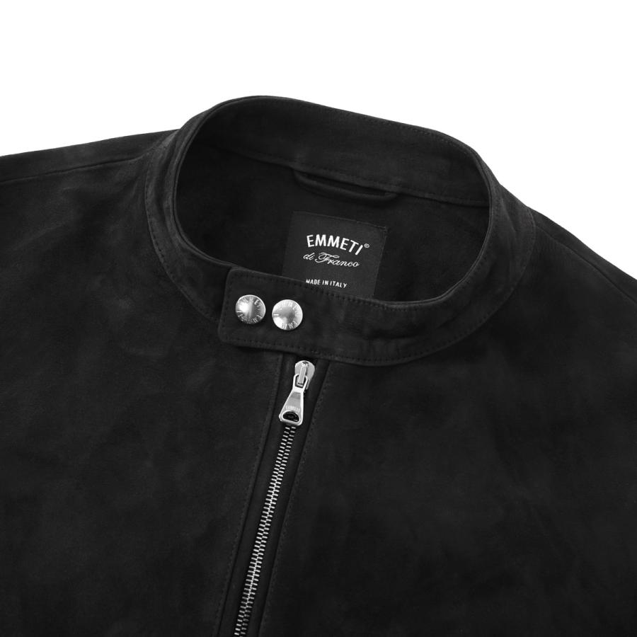 エンメティ EMMETI レザージャケット H UOMO アッカウォモ 干場義雅氏コラボモデル  ライダースジャケット 大きいサイズあり グレー メンズの画像