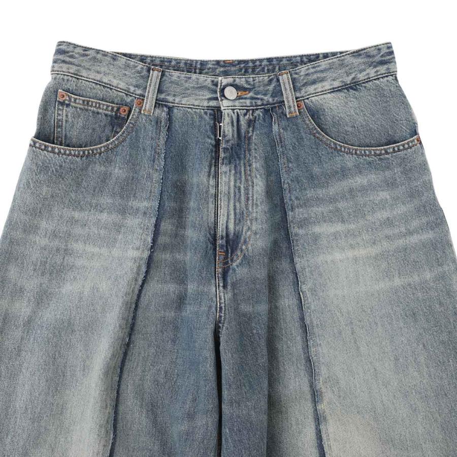エムエム 6 メゾンマルジェラ MM6 Maison Margiela ジップフライジーンズ WIDE-LEG JEANS ワイドレッグ ジーンズ ブルー メンズ sh0la0011-m30055-961の画像