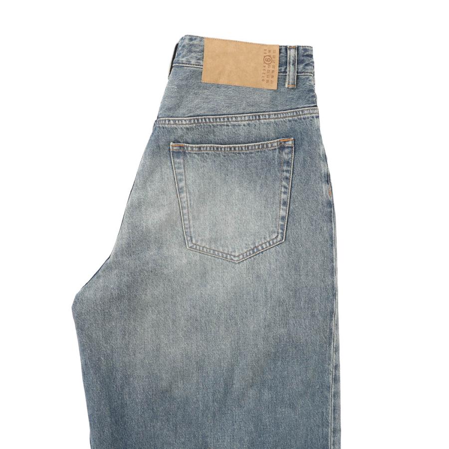 エムエム 6 メゾンマルジェラ MM6 Maison Margiela ジップフライジーンズ WIDE-LEG JEANS ワイドレッグ ジーンズ ブルー メンズ sh0la0011-m30055-961の画像