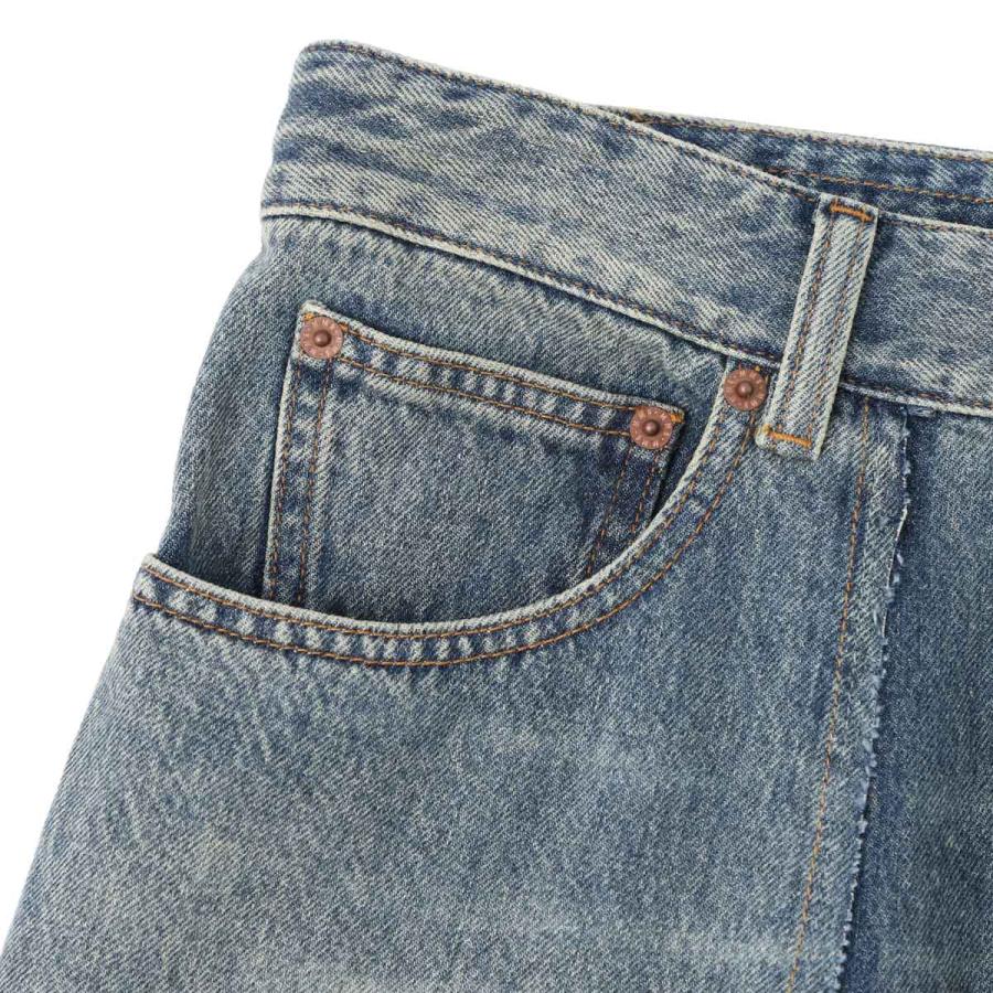 エムエム 6 メゾンマルジェラ MM6 Maison Margiela ジップフライジーンズ WIDE-LEG JEANS ワイドレッグ ジーンズ ブルー メンズ sh0la0011-m30055-961の画像