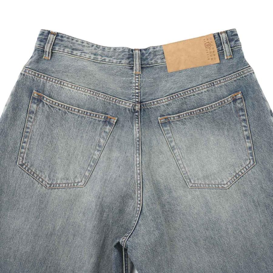 エムエム 6 メゾンマルジェラ MM6 Maison Margiela ジップフライジーンズ WIDE-LEG JEANS ワイドレッグ ジーンズ ブルー メンズ sh0la0011-m30055-961の画像
