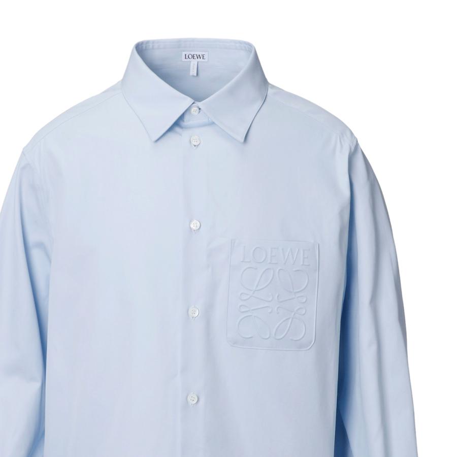 ロエベ LOEWE 長袖レギュラーカラーシャツ ブルー メンズ h526y05wad