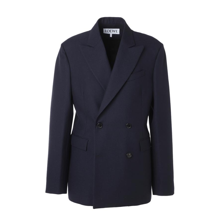 ロエベ LOEWE ダブルジャケット ブルー メンズ hsm1y03w27-8511  