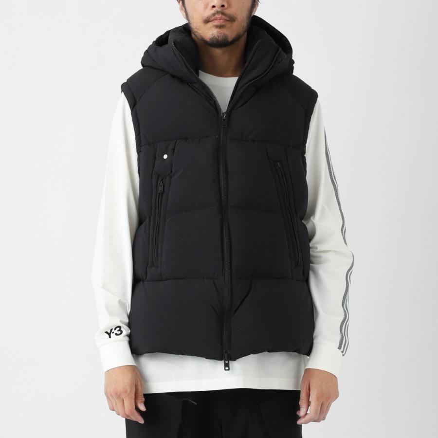 Y-3 フード付き ブラック ダウンベスト Y-3 ワイスリー☆ダウンベスト ブラック フード着脱可 XS 【公式通販】