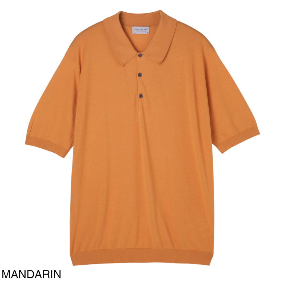 ジョンスメドレー ポロシャツ オレンジ ウール100％ M JOHN SMEDLEY（ジョンスメドレー） ニットポロシャツ ISIS シー