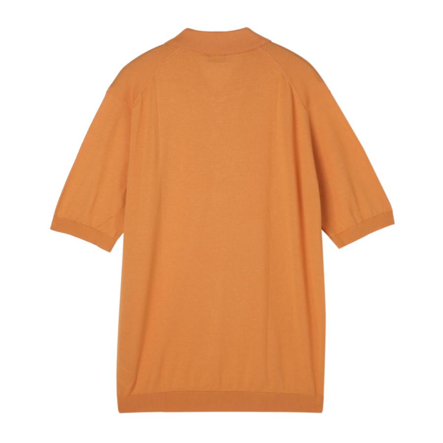 ジョンスメドレー ポロシャツ オレンジ ウール100％ M 長袖ニットポロシャツ 30G MODERN FIT KNOLL | JOHN