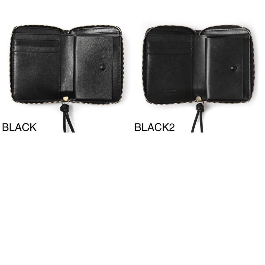 JIL SANDER ブラックレザー二つ折り財布 JIL SANDER ジルサンダー 2つ折り財布 小銭入れ付き POCKET ZIP