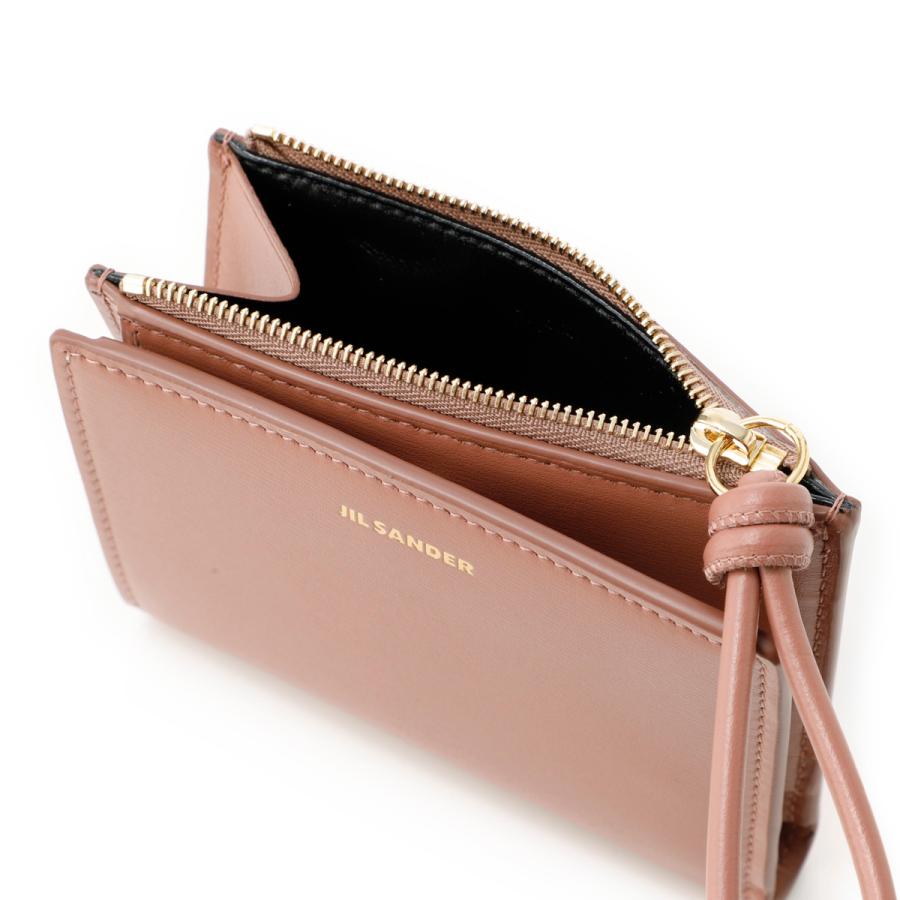 【美品】【値下げ】JIL SANDER 二つ折り財布(ブラウン) JIL SANDER ジルサンダー 2つ折り財布 小銭入れ付き MINI FRENCH