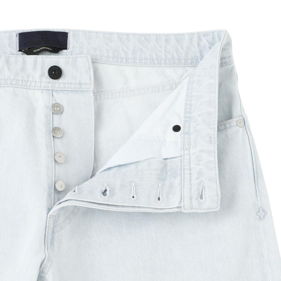 ストーンアイランド STONE ISLAND ボタンフライジーンズ J100005 INDIGO DENIM-ULTRA BLEACHED STONE ISLAND DENIM RESEARCH ブルー メンズの画像