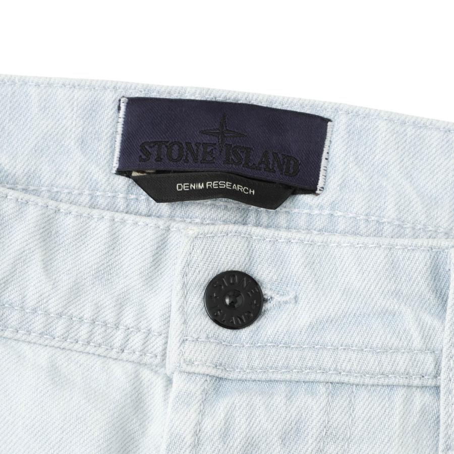 ストーンアイランド STONE ISLAND ボタンフライジーンズ J100005 INDIGO DENIM-ULTRA BLEACHED STONE ISLAND DENIM RESEARCH ブルー メンズの画像