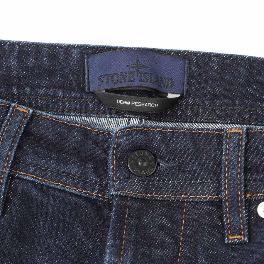 ストーンアイランド STONE ISLAND ボタンフライジーンズ J100007 STRETCH INDIGO DENIM-RINSED STONE ISLAND DENIM RESEARCH ブルー メンズの画像
