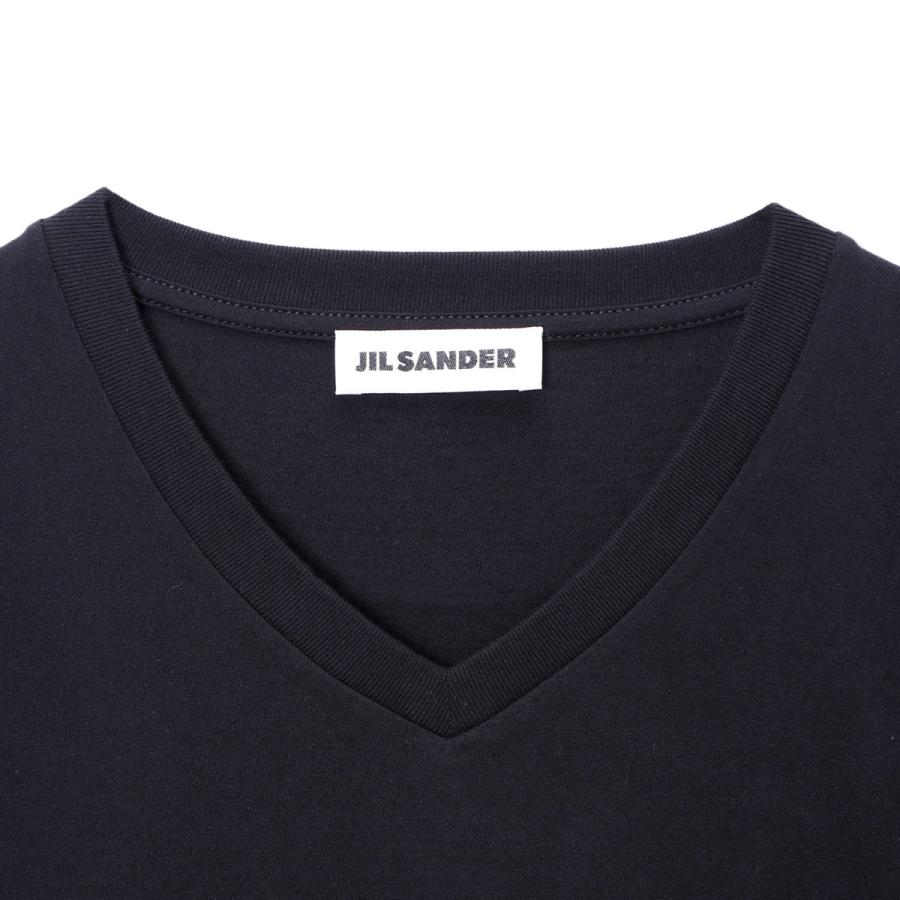 JIL SANDER ジルサンダー VネックTシャツ ブラック メンズ