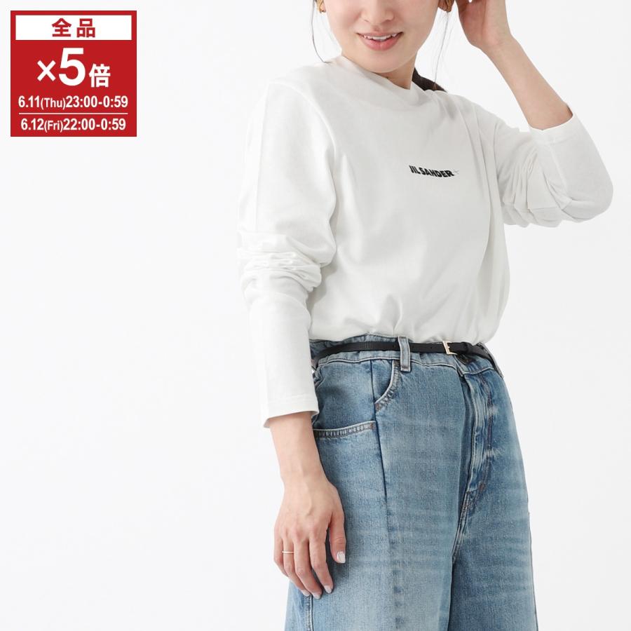 ジルサンダー JIL SANDER クルーネック 長袖Tシャツ LOGO T-SHIRT CN LS ホワイト レディース j40gc0117-j20103-102